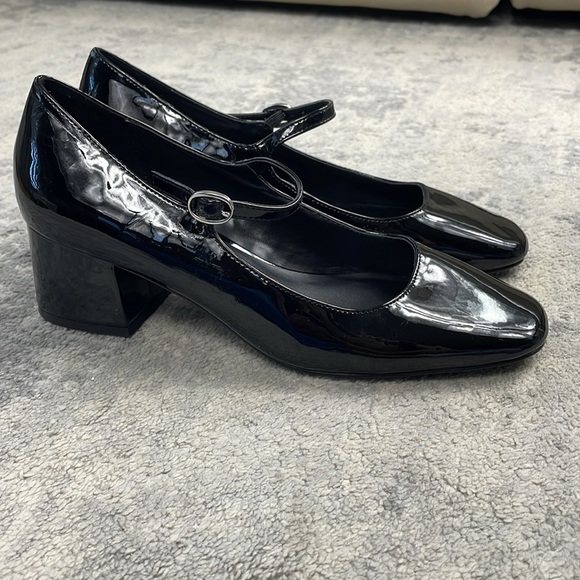 Steve Madden Hawke Patent Slip On Mary Jane Shoes Black Preppy Goth Sz 8 - Picture 8 of 14